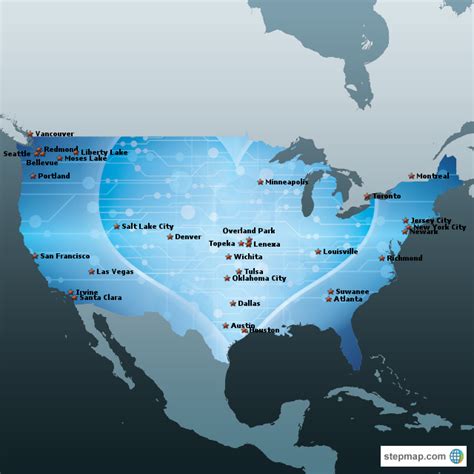 Stepmap Data Center Locations Landkarte Für Usa