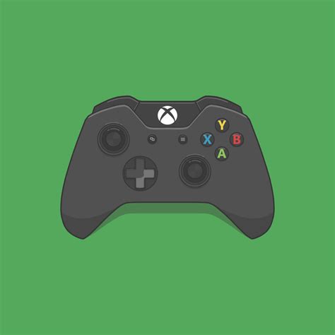 Xbox One Controller Black Vector Digital Illustration Ilustração