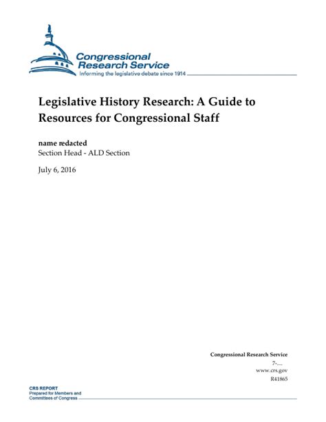 Legislative History Research A Guide To Resources For Congressional