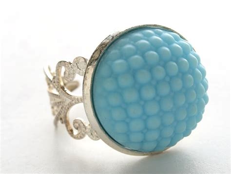 Items Similar To Statement Ring Vintage Blue Cabochon Sterling Silver