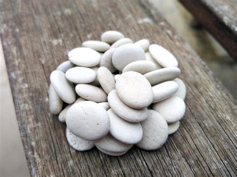 40 Small Flat Creamy Craft Pebbles Beach Pebbles Little Etsy