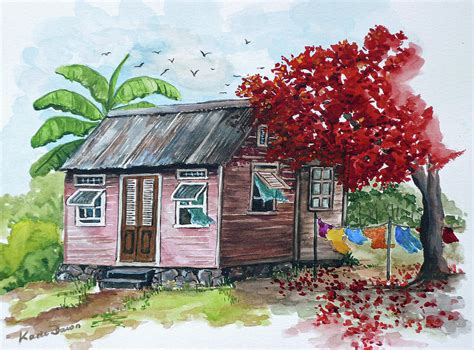 Caribbean House Painting By Karin Dawn Kelshall Best Pixels