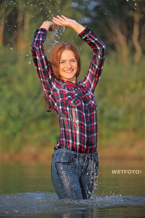 Shirt And Jeans In The Lake Wet T Shirts Super Skinny Jeans Super