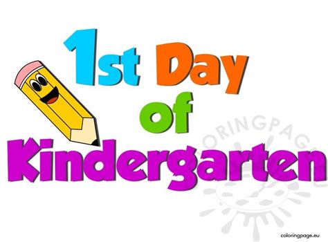 1st Day Of Kindergarten Coloring Page