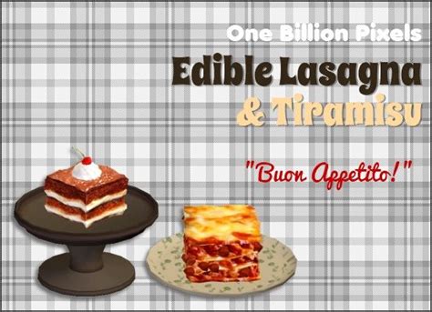 One Billion Pixels Edible Italian Food Lasagna And Tiramisu Edible