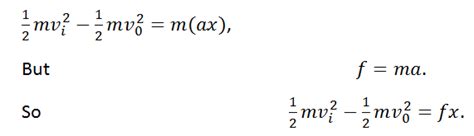 The formula for kinetic energy is mathe_{k}=\dfrac{1}{2}mv^{2}/math. Kinetic Energy and Work - Forensics Digest