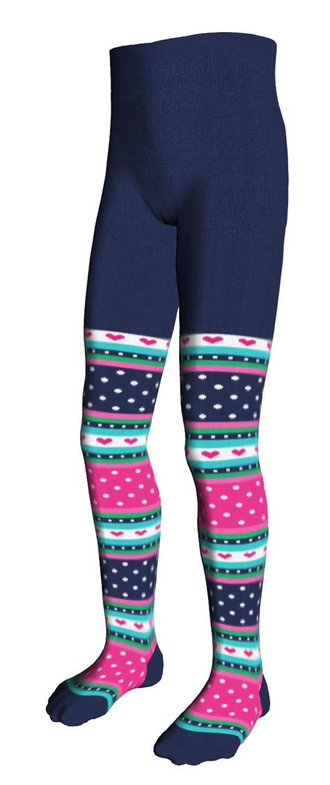 Childrens Patterned Cotton Tights 5 Pair Value Pack Columbine