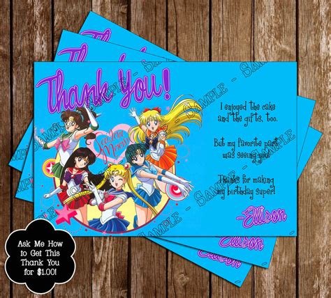 Novel Concept Designs Sailor Moon Birthday Invitation