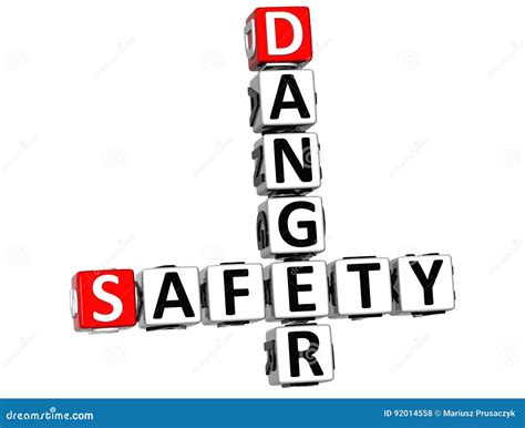 3d Safety Danger Crossword Stock Illustration Illustration Of Lose
