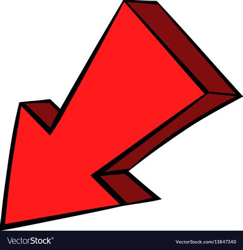 Conditional formatting for day's change: Red left down arrow icon icon cartoon Royalty Free Vector
