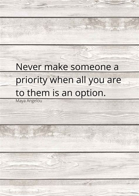 Never Make Someone A Priority When All You Are To Them Is An Option
