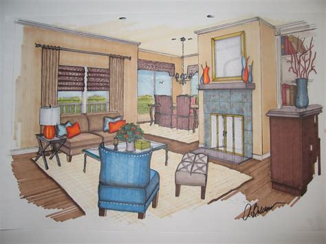 Interior Design My Marker Renderings Lifes Colorful
