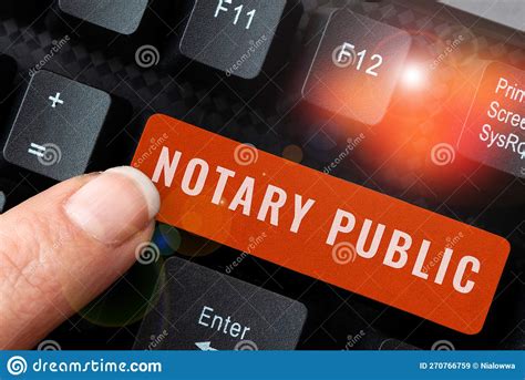 Hand Writing Sign Notary Public Conceptual Photo Legality
