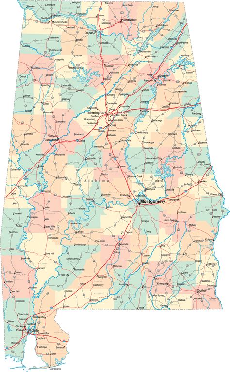 Free Printable Maps State Of Alabama Road Map Print For Free