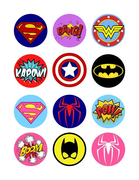 Superheroes Cupcake Toppers Boy Girl Birthday Party Etsy