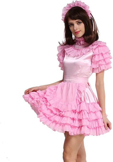 Wholesale Gocebaby Sissy Lockable Maid Light Pink Stain Dress Uniform