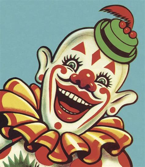 Print Of Smiling Clown Vintage Circus Posters Clown Illustration