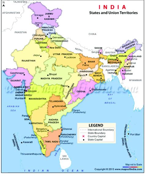 1 Political Map Of India Reproduced From Maps Of India 2015
