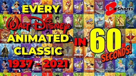 Every Walt Disney Animated Classic In 60 Seconds 1937 2021 Shorts