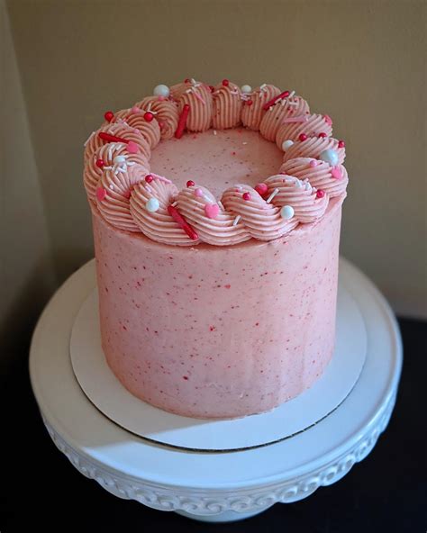 Strawberry Buttercream Funfetti Cake Rbaking