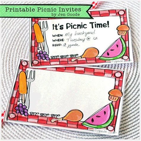 Picnic Invitations You Can Print Yourself 100 Directions Picnic