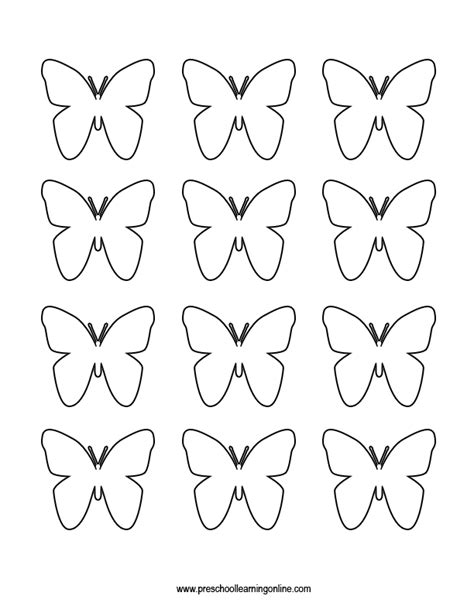 Butterfly Template Printable Preschool Learning Online Lesson Plans