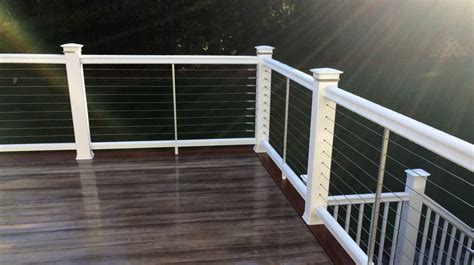 Timbertech Radiancerail In Coastal White Installed With Cablerail With