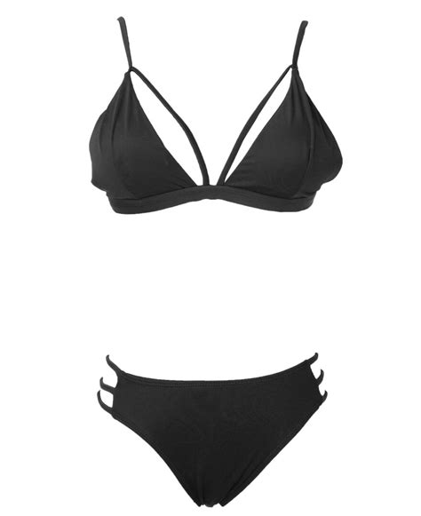 2017 Sexy Swimwear Women Triangle Bikini Set Solid Bandage Push Up