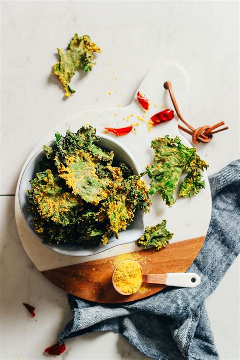 Sunflower Coated Cheesy Kale Chips Minimalist Baker Recipes Recipe