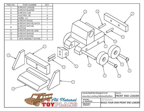 Wood Toy Plan Small Vehicle Front End Loader Etsy