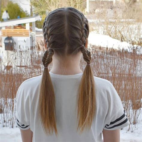 French Braids Into Pigtails With Bubble Fishtails Frenchbraids