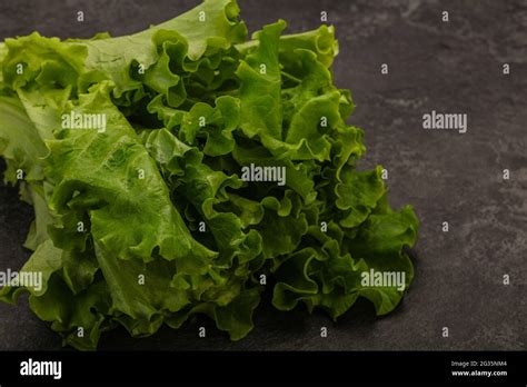 Vegan Cuisine Green Lettuce Salad Heap Leaves Stock Photo Alamy