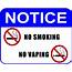 PCSCP Notice No Smoking Vaping 11 Inch By 95 Laminated Sign 