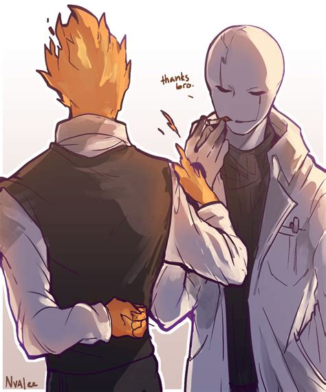Grillby And W D Gaster Artist Nvaleeln Valee Undertale Drawings Undertale Undertale Gaster