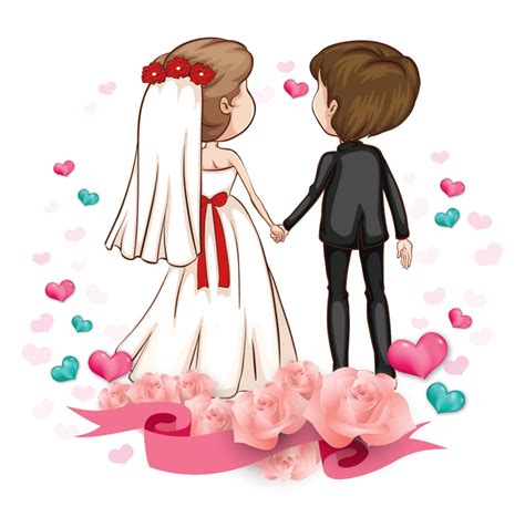 Bride And Groom Clipart Png / Black and white wedding couple png image