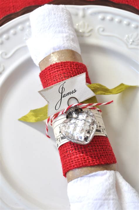 Up Cycled Christmas Napkin Rings And Place Cards Make And Takes