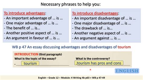 Grade 12 Humanities English Writing 4b An Advantages And Disadvantages