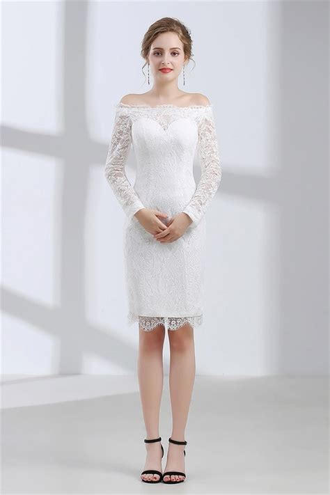 Dresses with sleeves vera wang, wedding dresses with sleeves vera wang ideas, wedding dresses with sleeves long, wedding dresses with sleeves long ideas, wedding dresses with sleeves plain, music:bensound. Column Off The Shoulder Long Sleeve Knee Length Lace ...