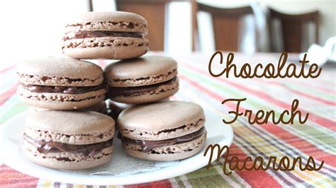 They are have delicious flavors like fresh strawberry and cookies and cream macarons that you will just fall in love with. Chocolate French Macarons Recipe | sweetco0kiepie - YouTube