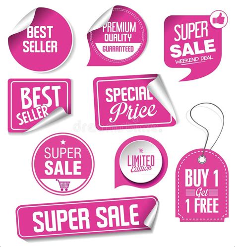 Sale Stickers Vector Illustration Collection Stock Vector