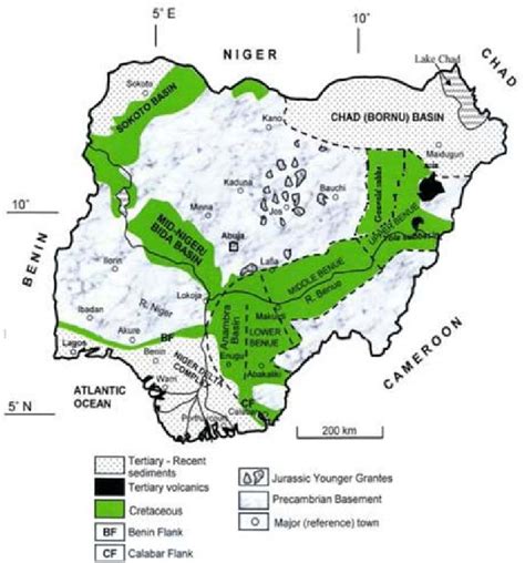 Generalized Geological Sketch Map Of Nigeria Showing The Major
