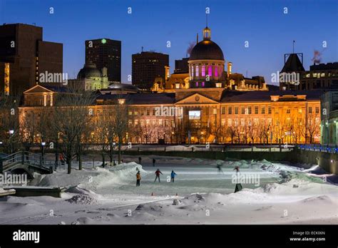 Canada, Quebec province, Montreal in winter, downtown Old Port and its ...
