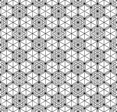Seamless Pattern Based On Japanese Geometric Ornament Black And White