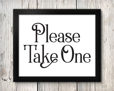 Please Take One Sign Please Take One Wedding Sign Printed Etsy