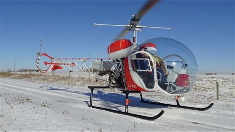 Bell 47 Helicopter A Little Tour After First Snow Youtube