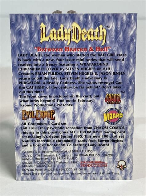 1994 Wizard Chaos Comics Lady Death Chromium Promo Card Evil Ernie