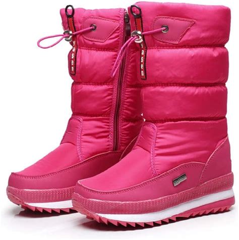 botas de invierno de felpa impermeables antideslizantes para mujer botas de nieve cálidas