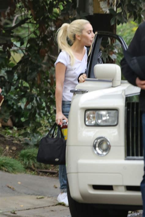 Lady Gaga At Bradley Coopers House In Brentwood 1210