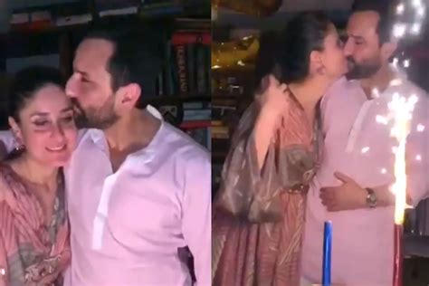 Kareena Kapoor Khan And Saif Share A Kiss As They Celebrate Latters Th Birthday Watch Viral