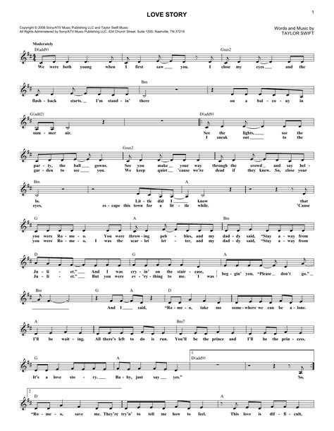 Taylor Swift Love Story Sheet Music Notes Chords Download Printable Piano Vocal Guitar Right